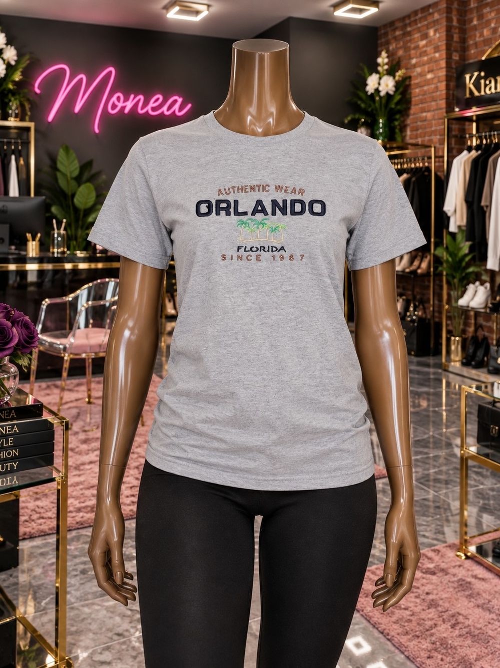 Gildan Gray 'Orlando' Graphic Short Sleeve Tee